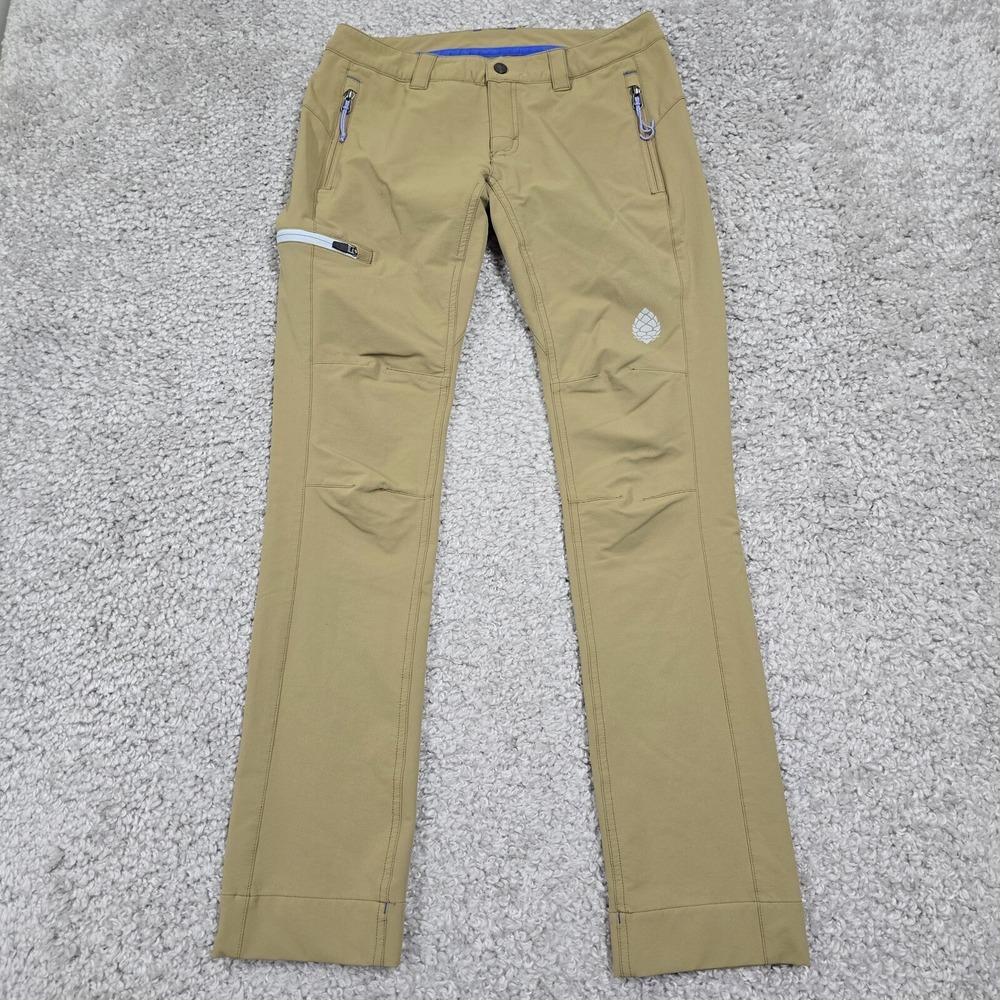 Stio Womens Stretch Outdoor Hiking Pants Tan Zip Pocket Size 4 Technical Travel